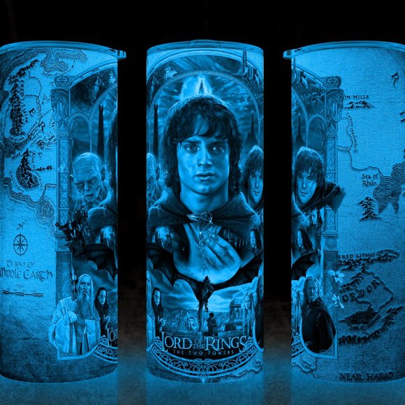 Glow in the Dark Lord of the Rings Two Towers Cup Mug Tumbler - Picture 1 of 2